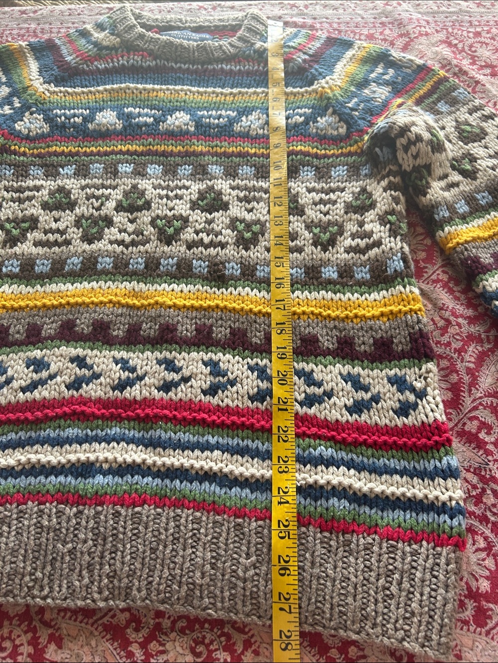 Vintage American Eagle Outfitters Classic Multicolor Fair Isle Crewneck Sweater - Picture 6 of 7